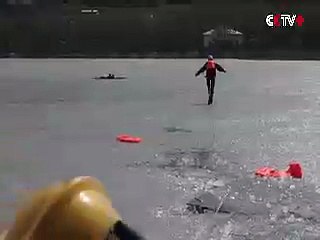 Rescuers Save Two Boys Trapped in Frozen Lake