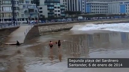 Dancing Woman Swept Away By Massive Wave