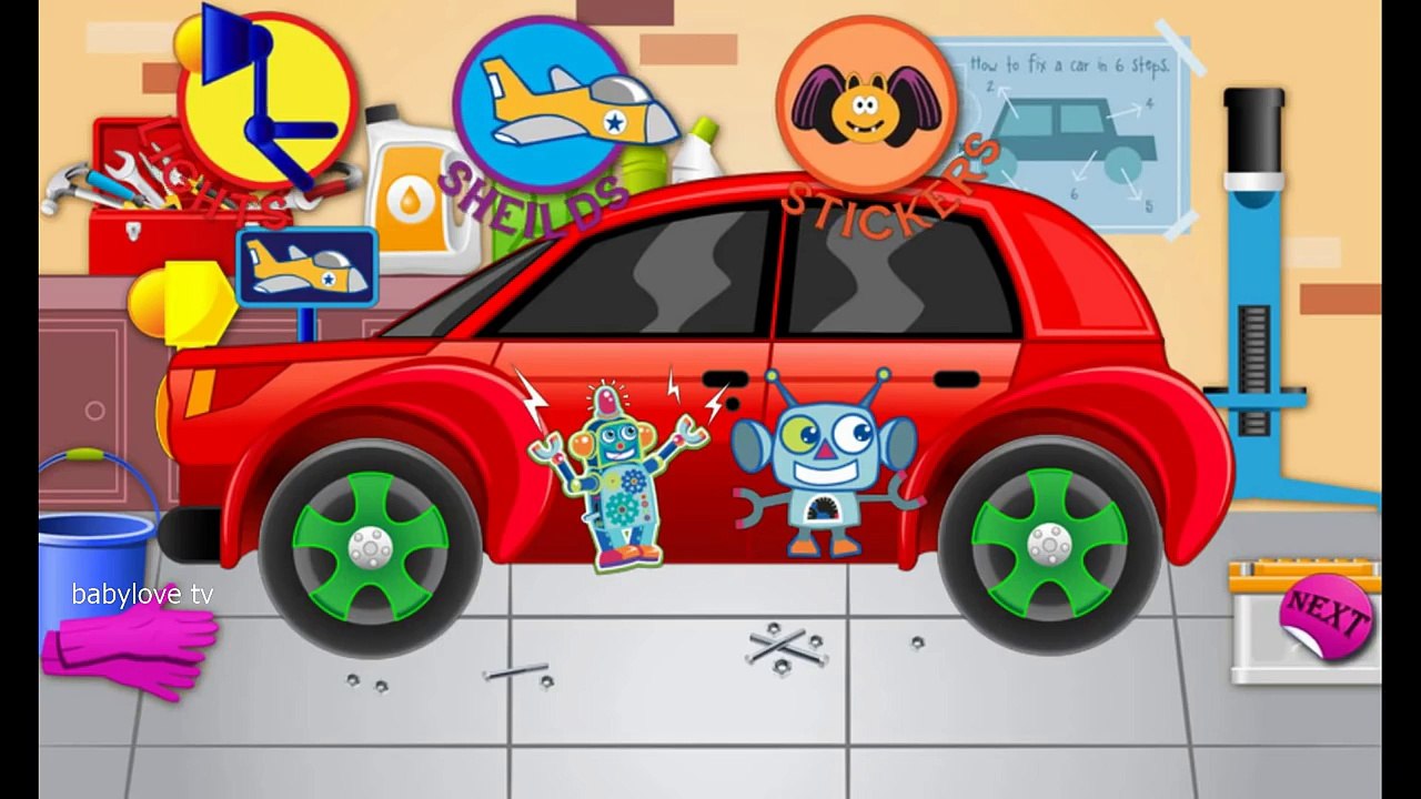 Машинки мультики про машинки Раскраска и Мойка машины