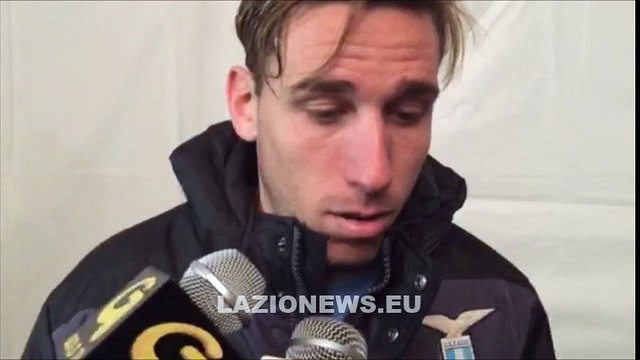 Lucas Biglia in zona mista dopo Sparta Praga Lazio 10.03.2016