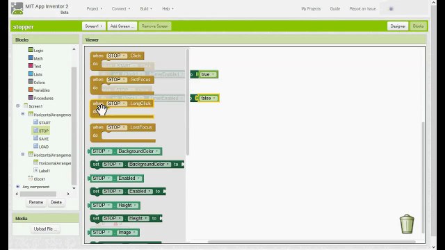 App Inventor 2 tutorial simple clock timer with pause, reset, save, load function