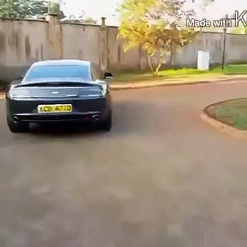 WAIGURUs son driving his Aston Martin worth 15 million shillings