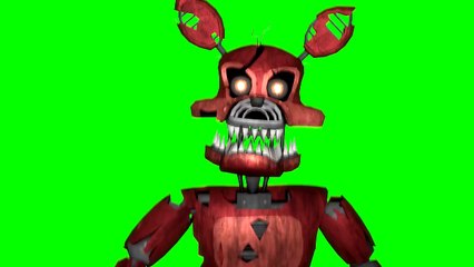 SFM FNAF 4 Nightmare Foxy Jumpscare Green Screen