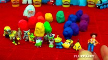 30 Surprise Eggs!!! Play Doh Kinder Egg TOY STORY Disney Princess CARS Batman Marvel Spide