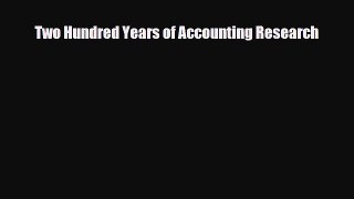 [PDF] Two Hundred Years of Accounting Research Download Online