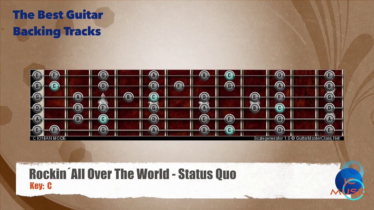 Rockin' Over The World - Status Quo Guitar Backing Track with scale chart