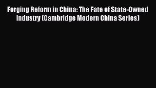 Read Forging Reform in China: The Fate of State-Owned Industry (Cambridge Modern China Series)