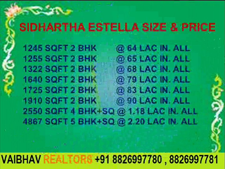 Sidhartha Estella Apartments For Resale On Dwarka Expressway Call Vaibhav Realtors 8826997780