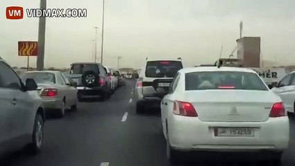 Pet Tiger Roaming Free Between Cars On The Roads Of Qatar