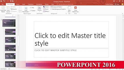 Power Point 2016 Tutorial Part03 04 Controlling the look of your presentation with slide masters