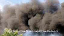 Incêndio em centro de reciclagem de Nova Rosa da Penha, em Cariacica