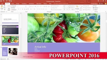 Power Point 2016 Tutorial Part04 02 Changing the slide layout