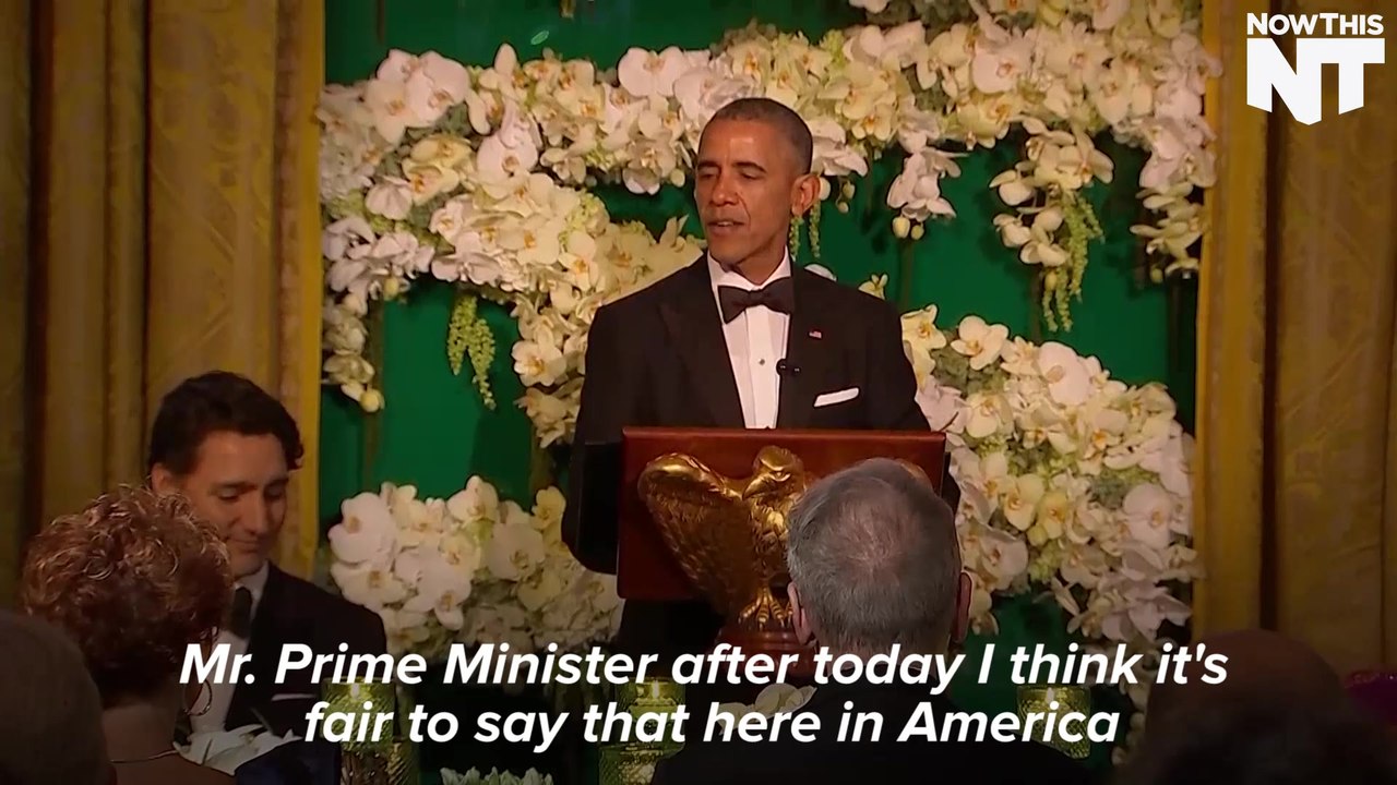 President Obama And Justin Trudeau Joke Around At The State Dinner