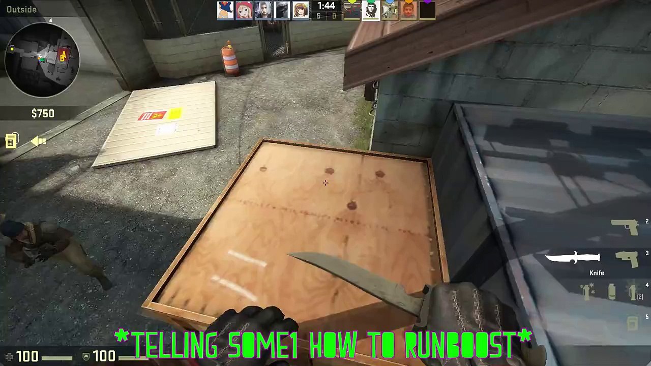 1HP AND A FLASHBANG (CS:GO) | flashbang kill in de_nuke