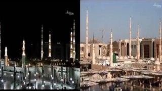 مسجد نبوی ﷺ میں دن اور رات کیسے بدلتے ہیں ۔ ۔دن اور رات کا مسجد نبوی ﷺ میں بدلنے کا خوبصورت منظر ۔ ۔