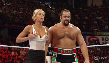 woman  vs man wrestling, Mark Henry vs. Rusev Raw,
