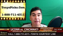 College Basketball Free Pick Cincinnati Bearcats vs. Connecticut Huskies Prediction Odds Preview 3-11-2016
