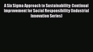 Read A Six Sigma Approach to Sustainability: Continual Improvement for Social Responsibility