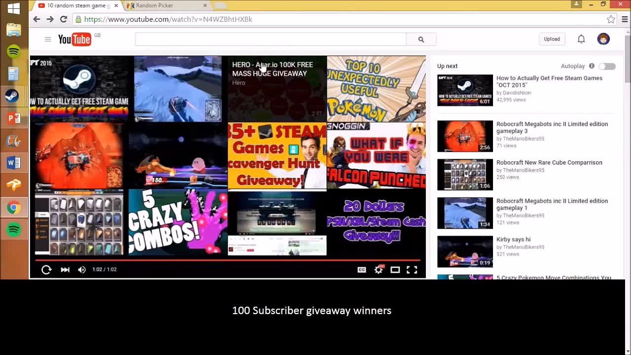 Give-away winners