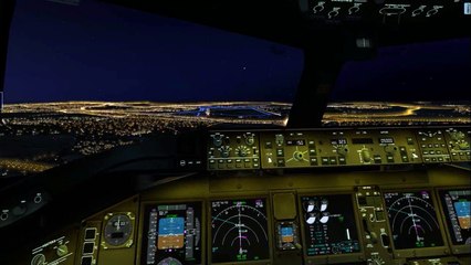 X-Plane B777 Barajas landing
