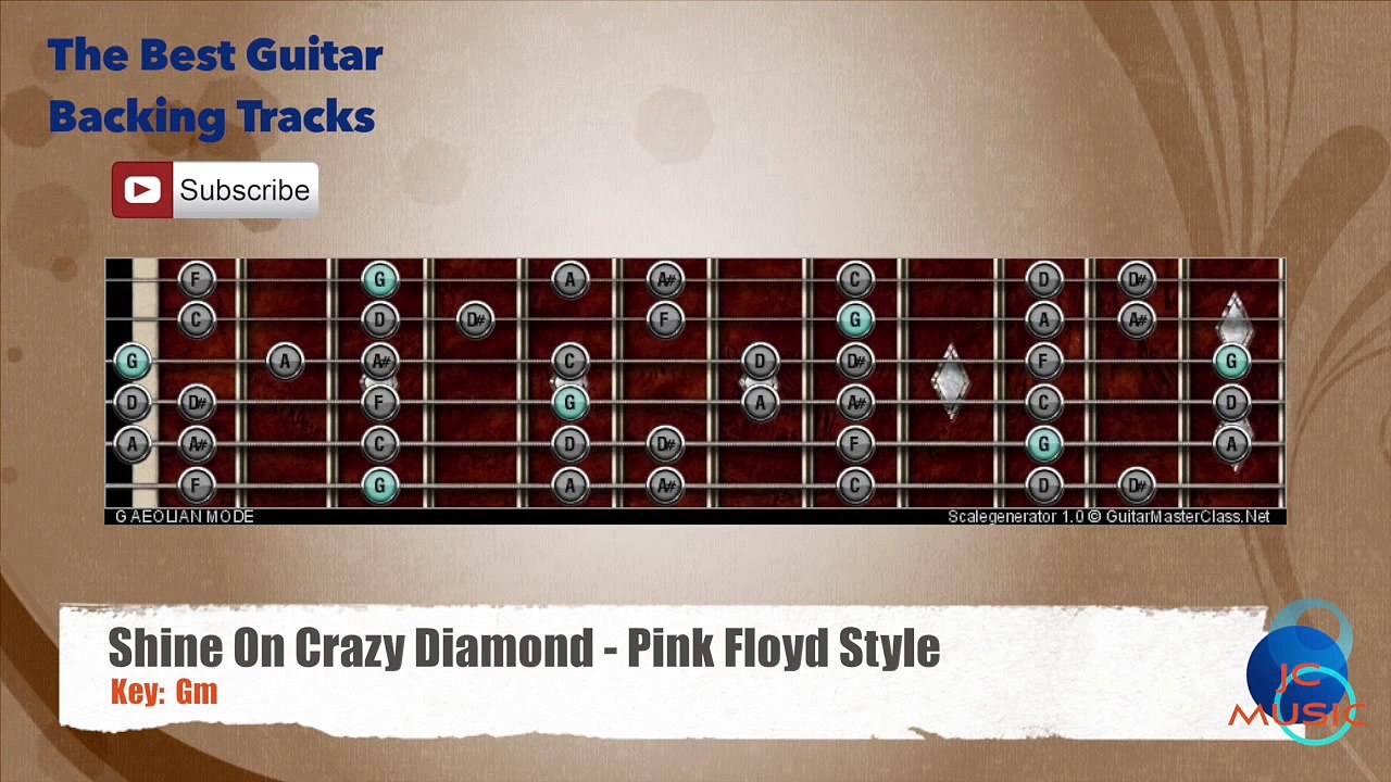 Shine Crazy Diamond Pink Floyd Guitar Backing Track