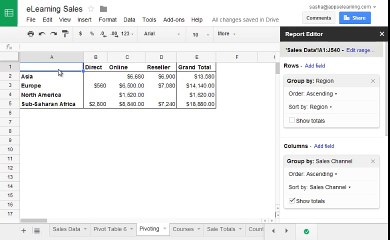 053 Use formulas with a pivot table report
