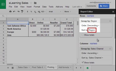 054 Sort and format data in a pivot table report