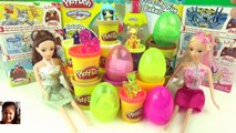 DISNEY PRINCESS SURPRISE EGGS !!! Play doh Kinder Ariel Snow White BARBIE Doll MY LITTLE P