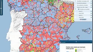 Votos y Cifras, Mapa Dinamico de las ultimas Elecciones en España