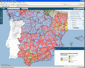 Votos y Cifras, Mapa Dinamico de las ultimas Elecciones en España