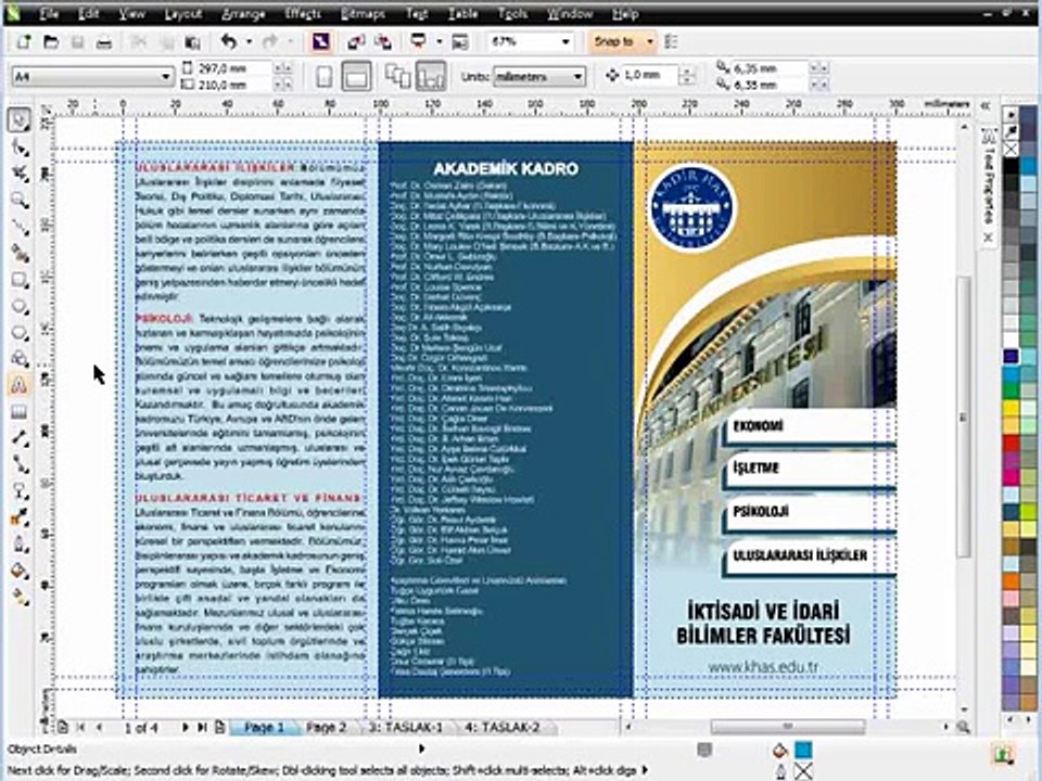 Corel Draw Video Dersleri - Corel Draw'da Broşür Yapımı - Tasarımı - Görsel Eğitim Seti