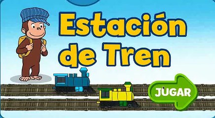 Curious George tratar de coincidir con el tamaño de los trenes! Jorge el curioso español