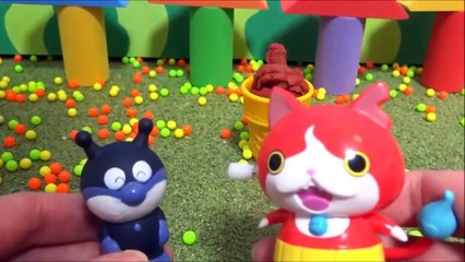 おもちゃ 妖怪ウォッチ ジバニャンのソフトクリームをバイキンマンがたべっちゃったよぉ～♪黒ひげ危機一発でジバニャンがバイキンマンにおしおきだぁ～♪ゆうぴょん♪♪95