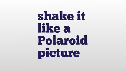 shake it like a Polaroid picture meaning and pronunciation