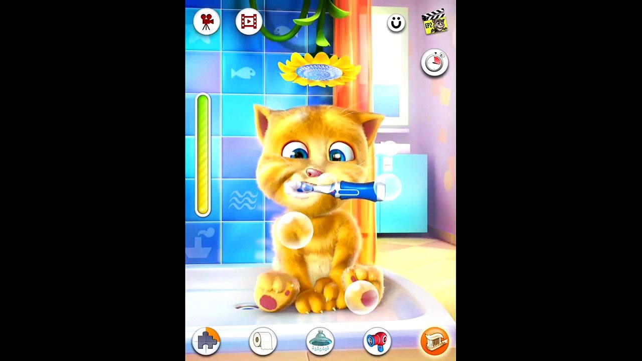 My Talking Ginger in the bathroom! Part 7! Brush your teeth with me in the new bathroom