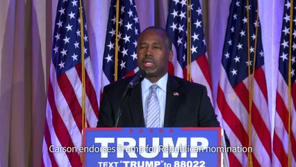 Former Republican candidate Ben Carson endorses Trump