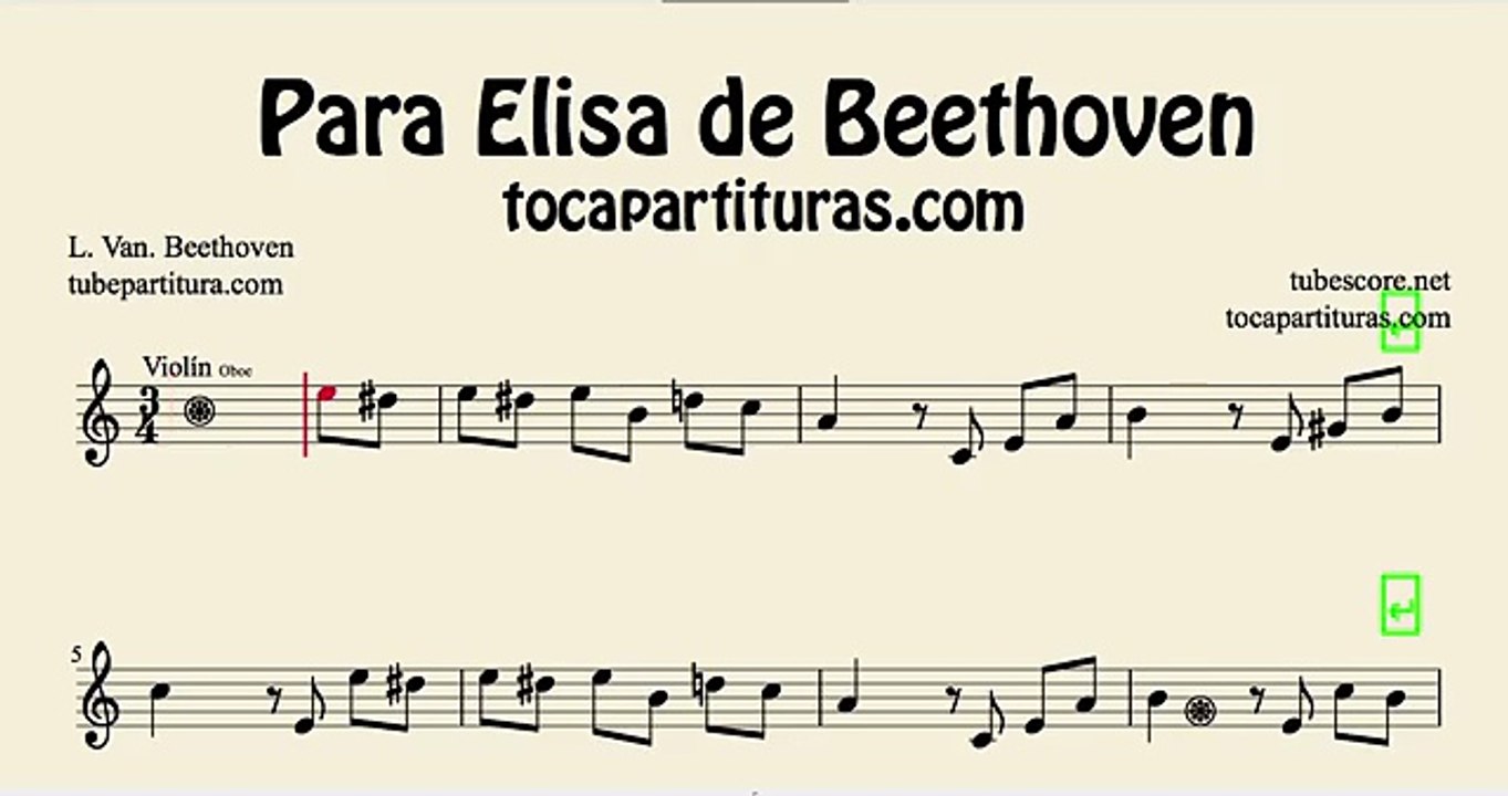 Para Elisa de Beethoven Partitura de Violín y Oboe - Dailymotion Video