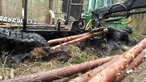 John Deere 1110D stuck in mud, extreme mud conditions