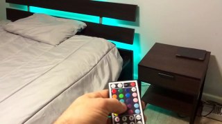 LED Strip Light Kit on Bed Frame