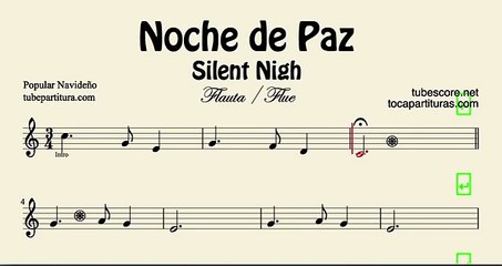 Noche de Paz Partitura de Flauta