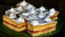 Meringue cake. Meringue Cake Recipe Demonstration. Homemade Meringue Cake.