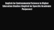 [PDF] English for Environmental Science in Higher Education Studies (English for Specific Academic