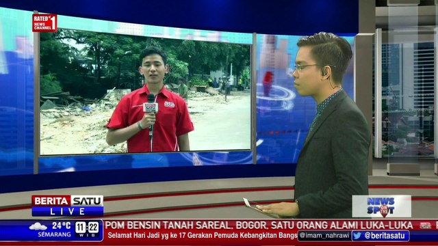 50 Bangunan Liar di Bantaran Kali Baru Dibongkar