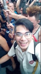 Train running while its doors are wide open