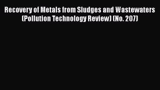 Read Recovery of Metals from Sludges and Wastewaters (Pollution Technology Review) (No. 207)