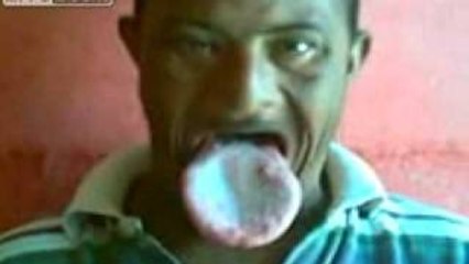 Long tongue, interesting and amazing man, weird guy