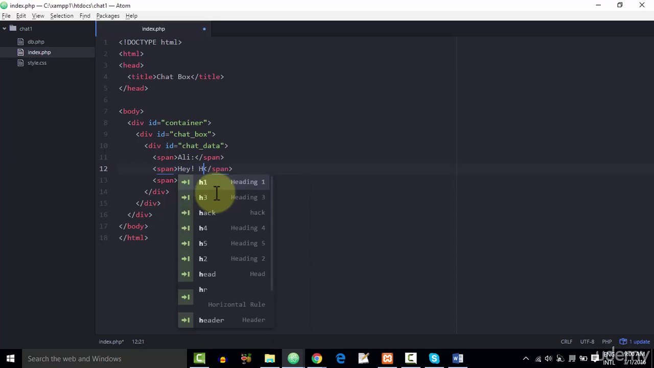 006 Creating The Main Page Of Chat Box