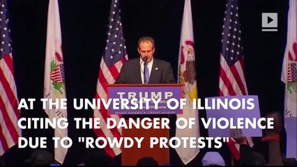 Why was the Trump rally in Chicago cancelled?