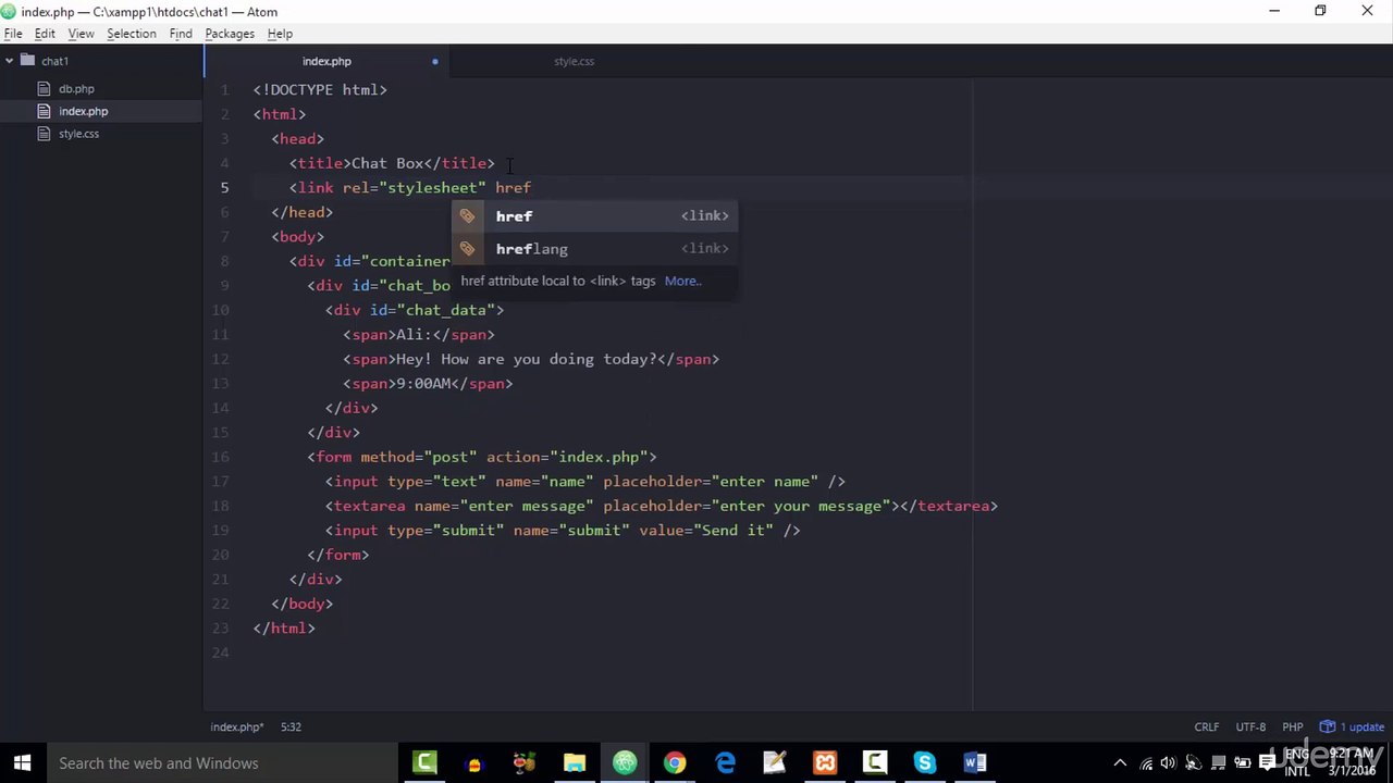 007 Using CSS To Design The Chat Box