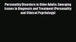PDF Personality Disorders in Older Adults: Emerging Issues in Diagnosis and Treatment (Personality
